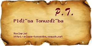 Plésa Tonuzóba névjegykártya